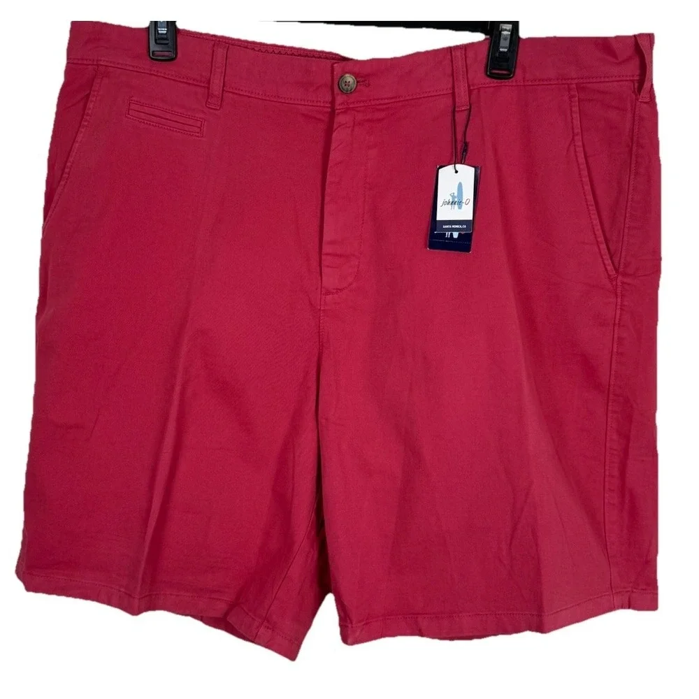 Johnnie-O Men's Neal Stretch Chino Shorts 44 Malibu Red Twill‎ Casual NWT